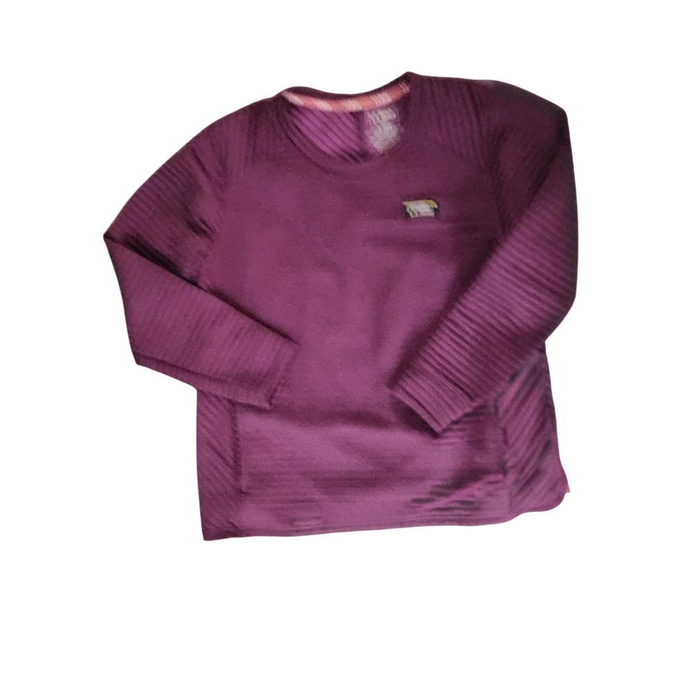 Lands End Purple Ribbed Cotton Pullover Size Medium